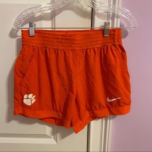 NIKE Clemson High Waisted Orange Shorts with Pockets